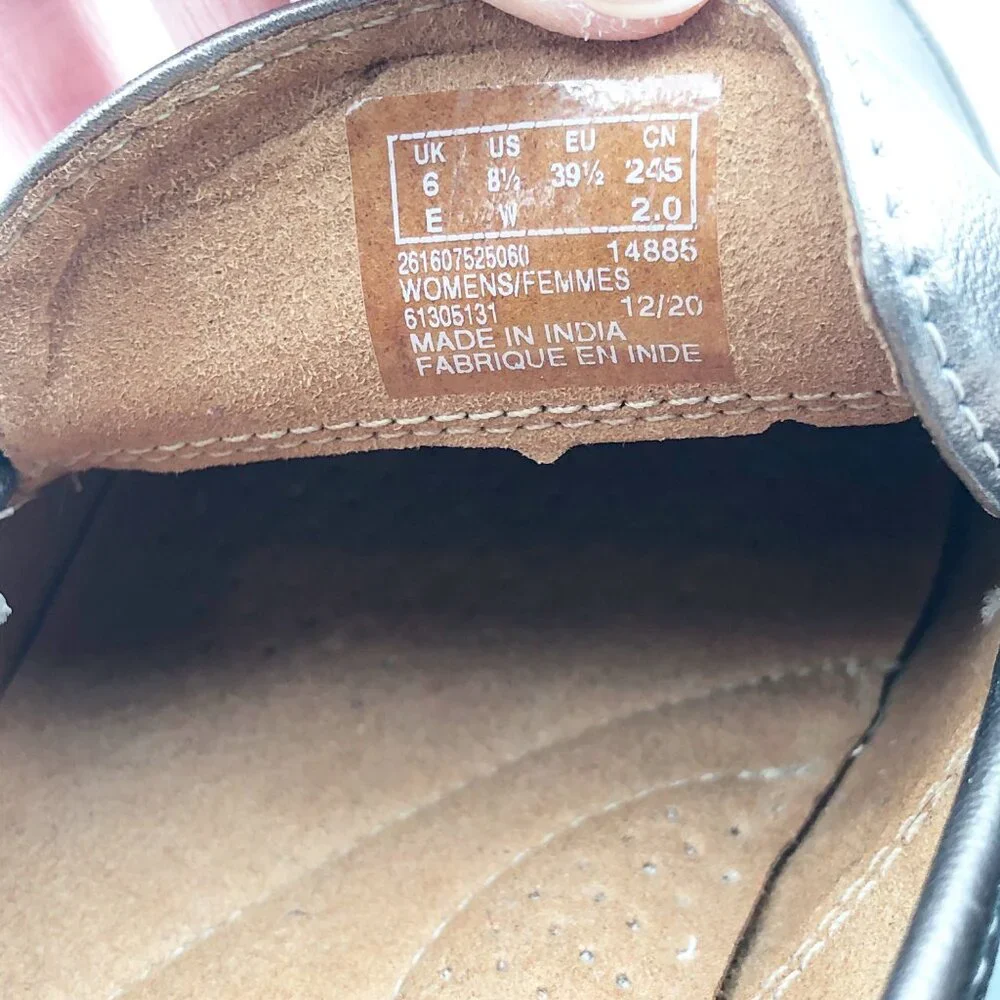 CLARKS Collection Shoes Womens 8.5 Bronze Shimmer Metallic Penny Loafers